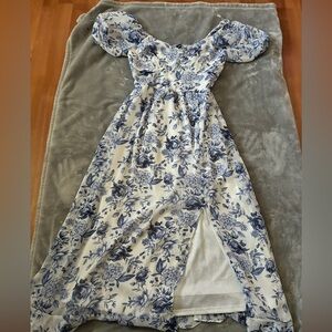 As U Wish Blue Floral Dress